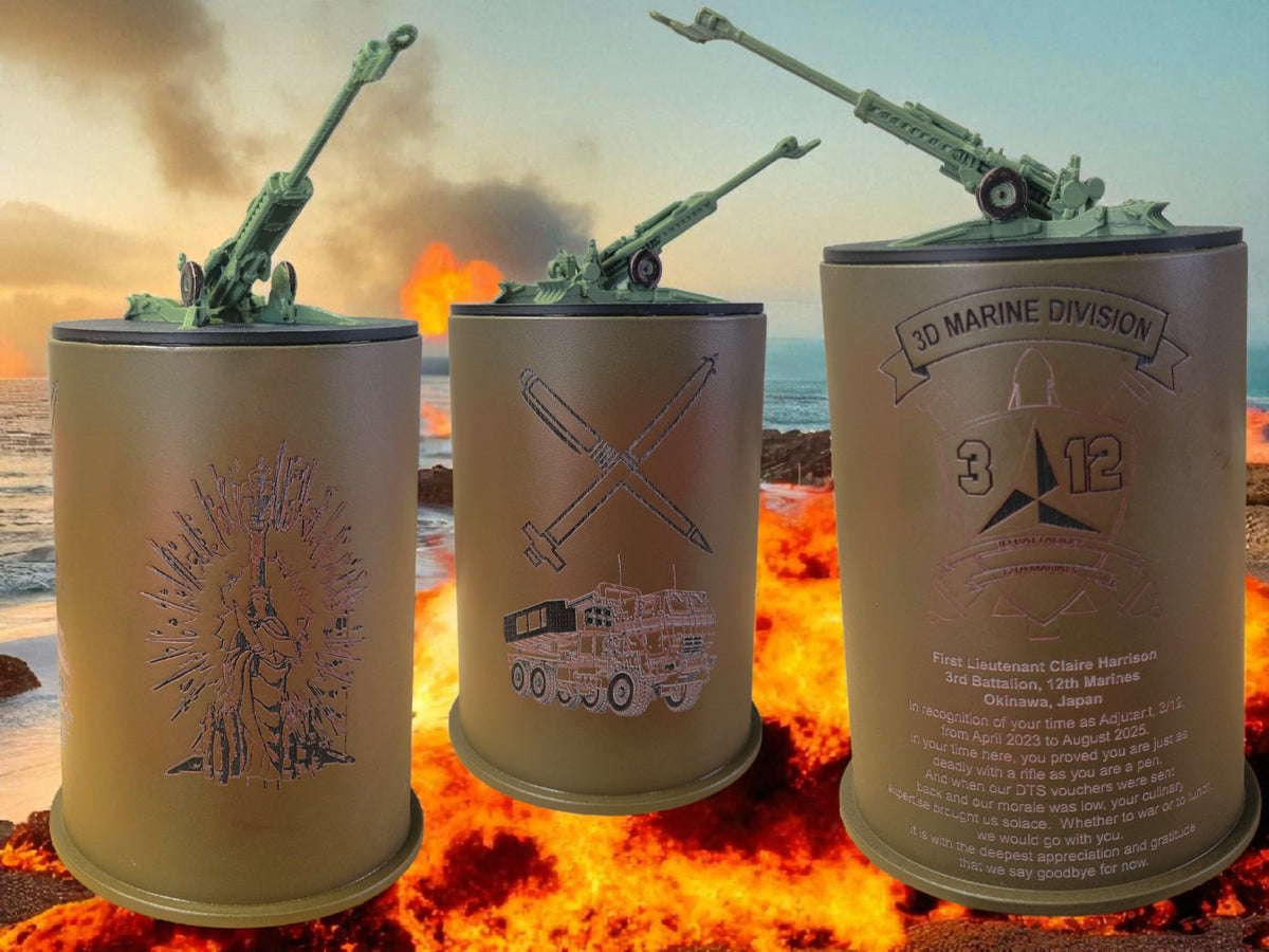 Custom 75mm & 105mm Artillery Casing – Personalized Military Display